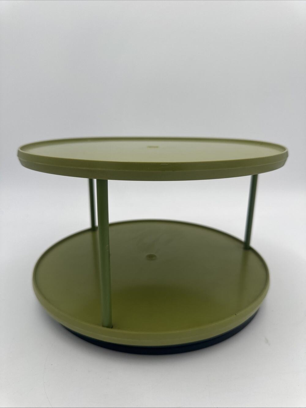 Vintage Sterilite Avocado Green 2 Tier Lazy Susan Tray